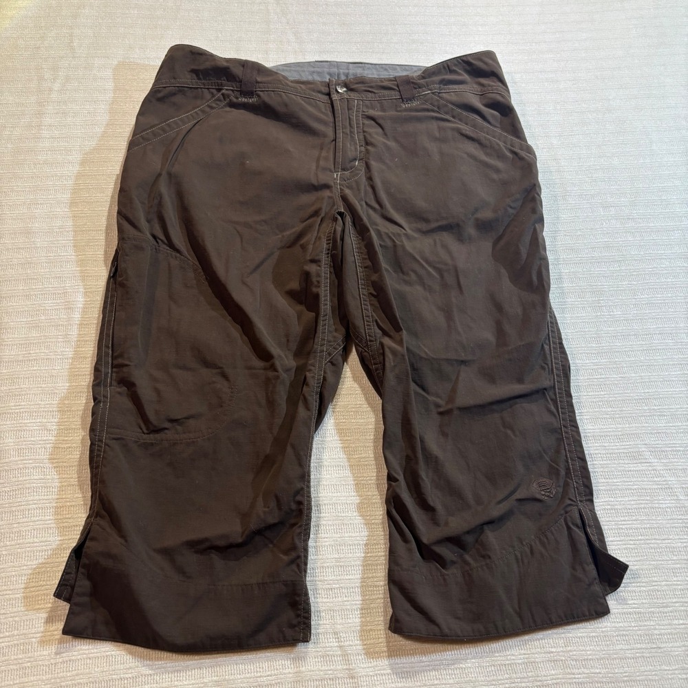 Mountain Hardwear Womens 10 Brown Nylon Hiking Capri Pants OL3001 Outdoor